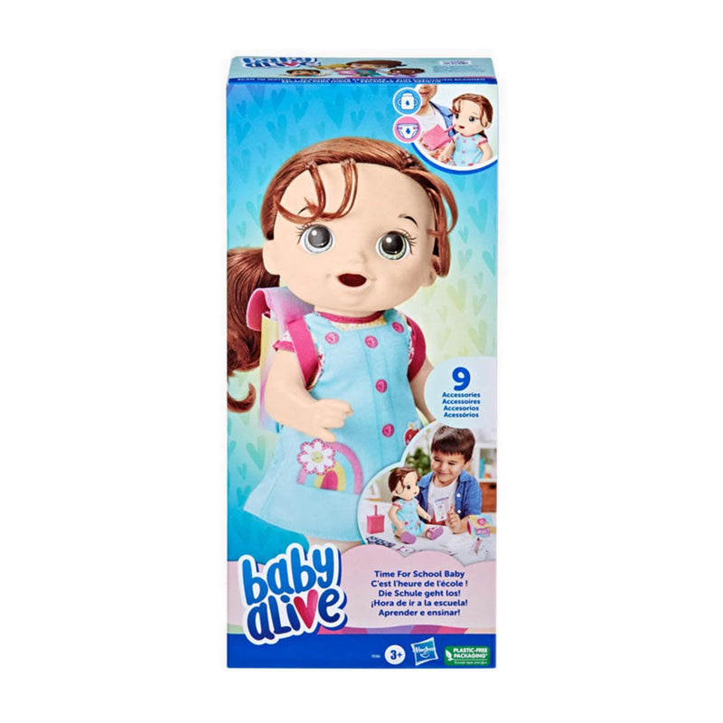 Baby Alive Time for School Baby Brown Hair - BYAF8386