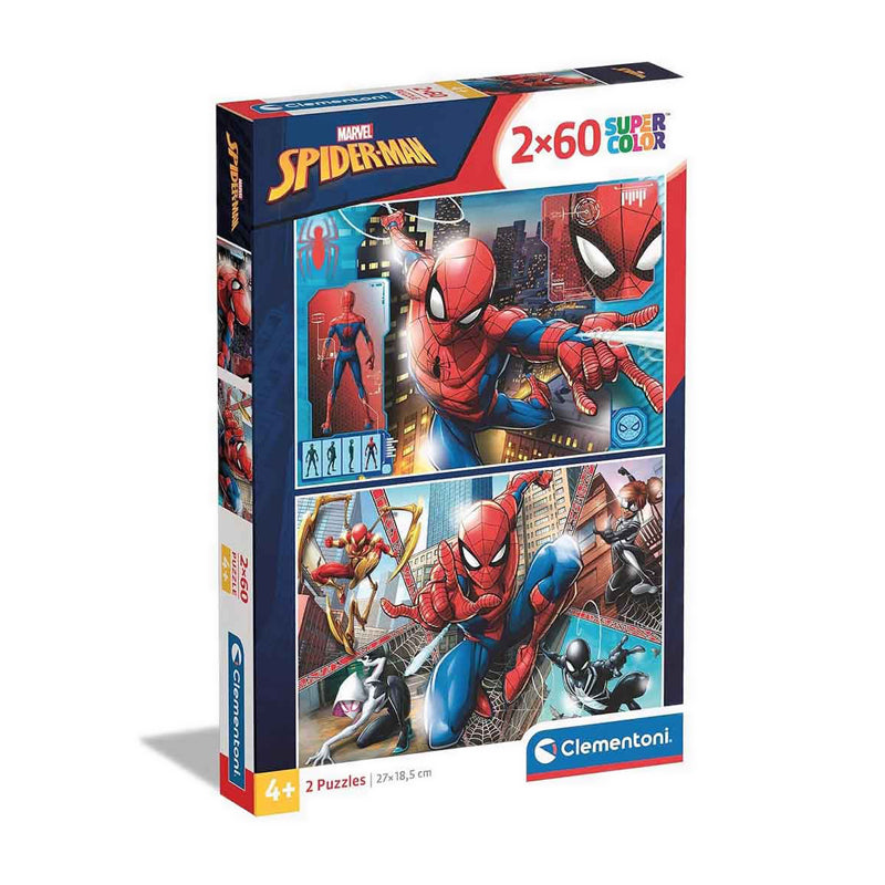 Clementoni Puzzle 2X60 Spider Man CLB21608 - Main Image