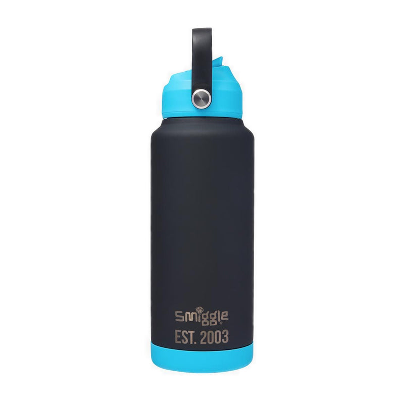 Smiggle Neon Squiggle Stainless Steel Drink Bottle 1L - IGL456584BLK