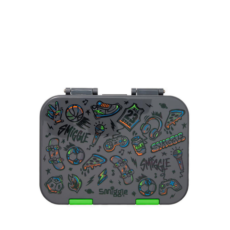 Smiggle Smiggler 4 Small Happy Bento Lunchbox - IGL457449BLK