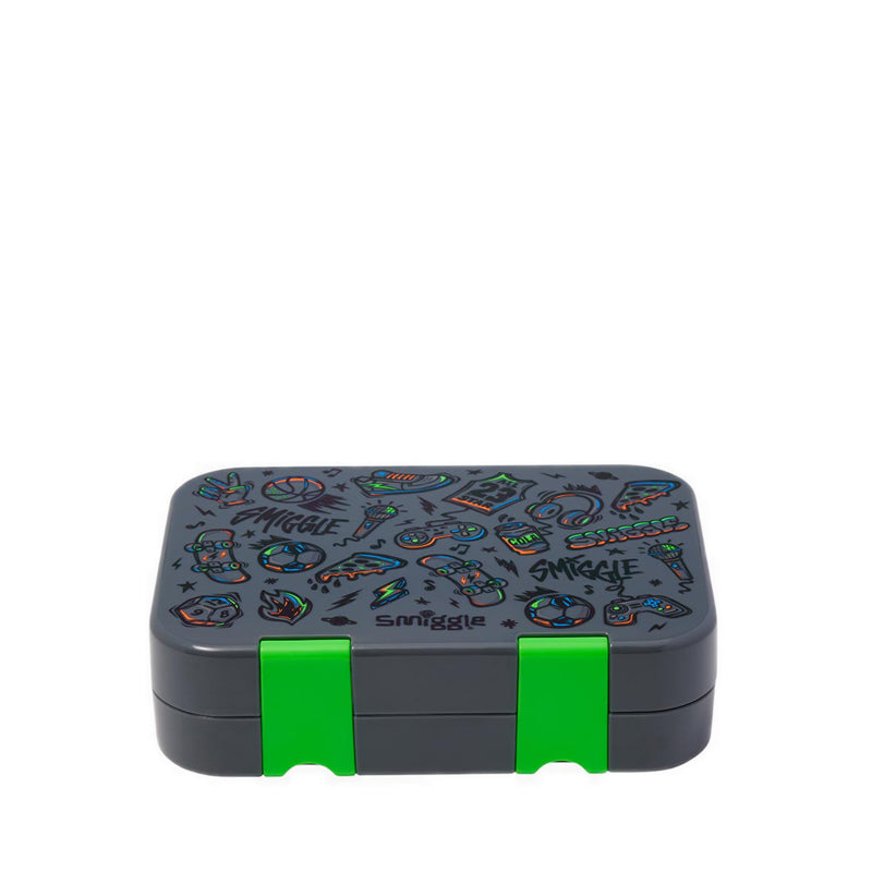 Smiggle Smiggler 4 Small Happy Bento Lunchbox - IGL457449BLK