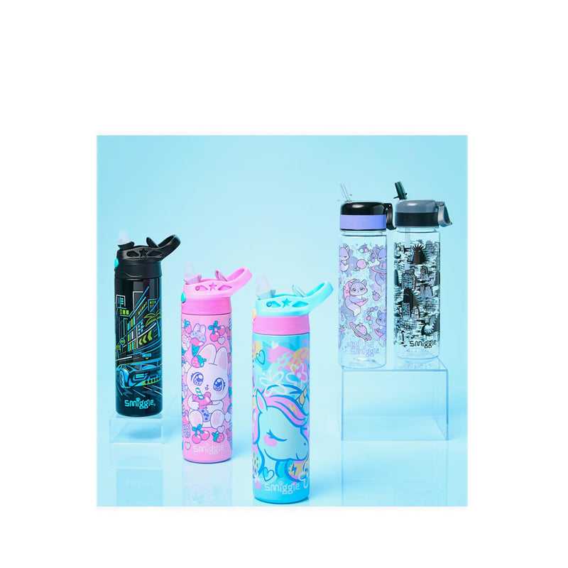 Smiggle Bright Eyes Spritz Insulated Stainless Steel Drink Bottle 500Ml - IGL457589GRY