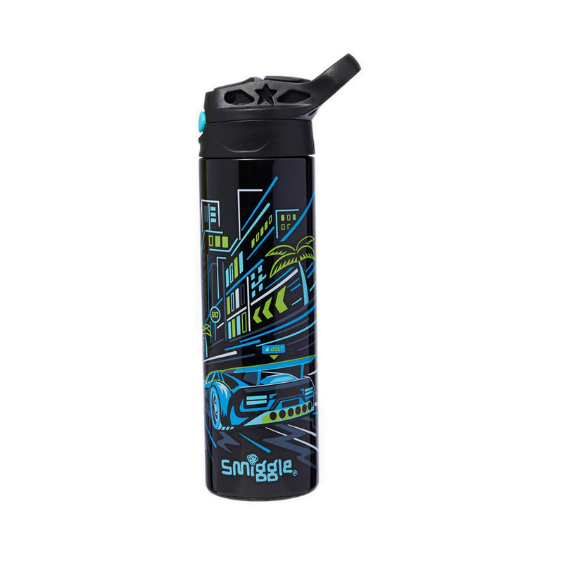 Smiggle Bright Eyes Insulated Stainless Steel Flip Drink Bottle 520Ml - IGL457598BLK