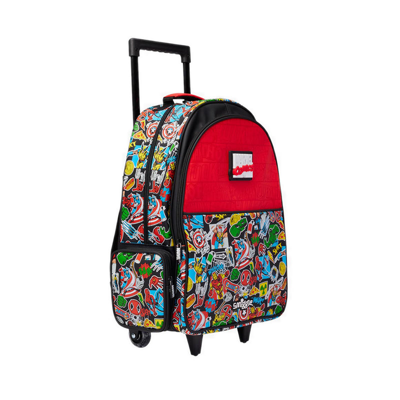 Smiggle Marvel Trolley Backpack With Light Up Wheels - IGL457693BLK