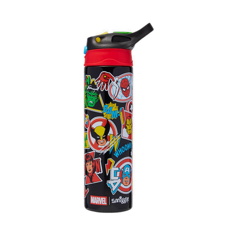 Smiggle Marvel Insulated Stainless Steel Drink Bottle With Flip Spout 520Ml - IGL457719BLK