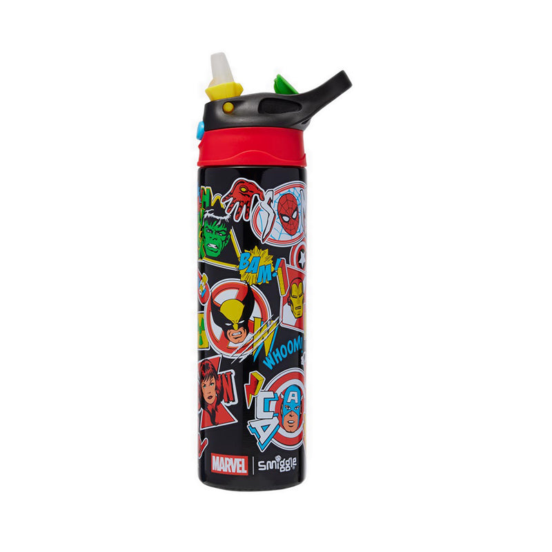 Smiggle Marvel Insulated Stainless Steel Drink Bottle With Flip Spout 520Ml - IGL457719BLK