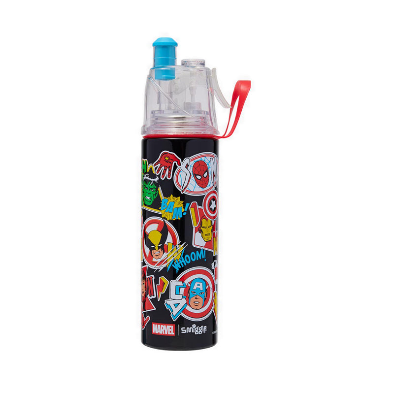Smiggle Marvel Spritz Insulated Stainless Steel Drink Bottle 500Ml - IGL457740BLK