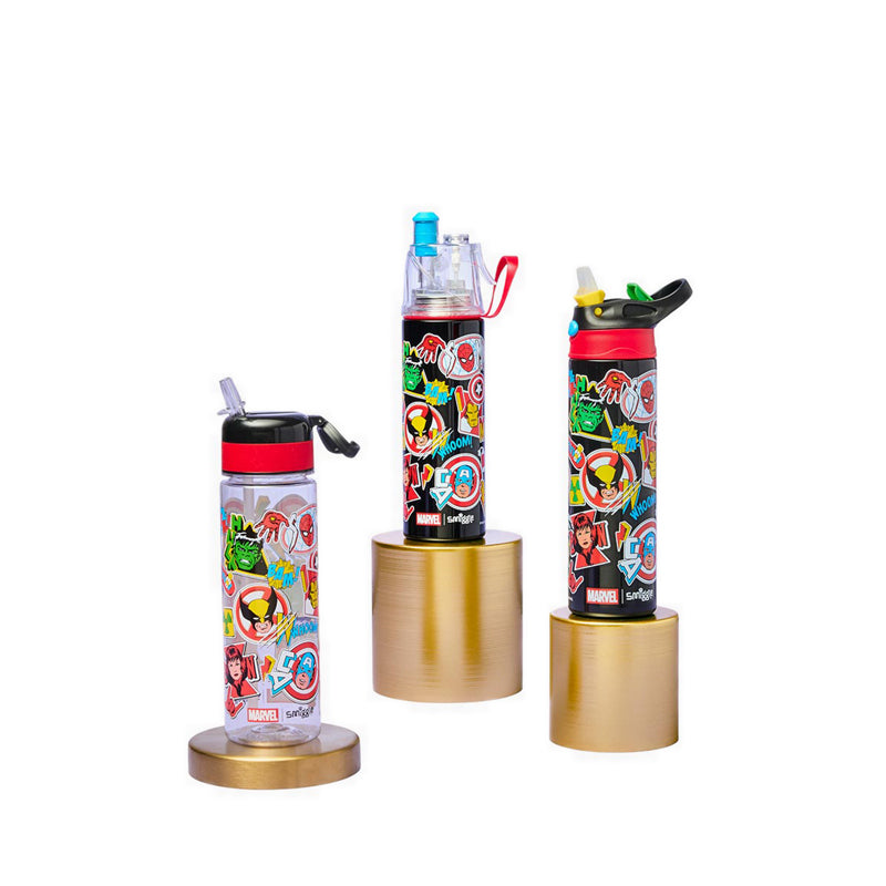 Smiggle Marvel Spritz Insulated Stainless Steel Drink Bottle 500Ml - IGL457740BLK