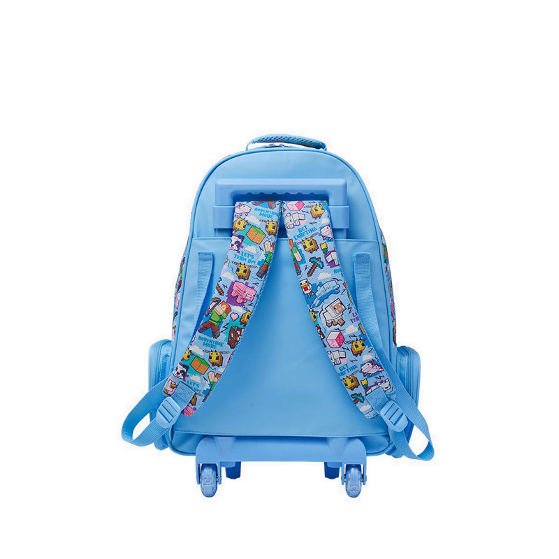 Smiggle Minecraft Trolley Backpack With Light Up Wheels - IGL459409LBL
