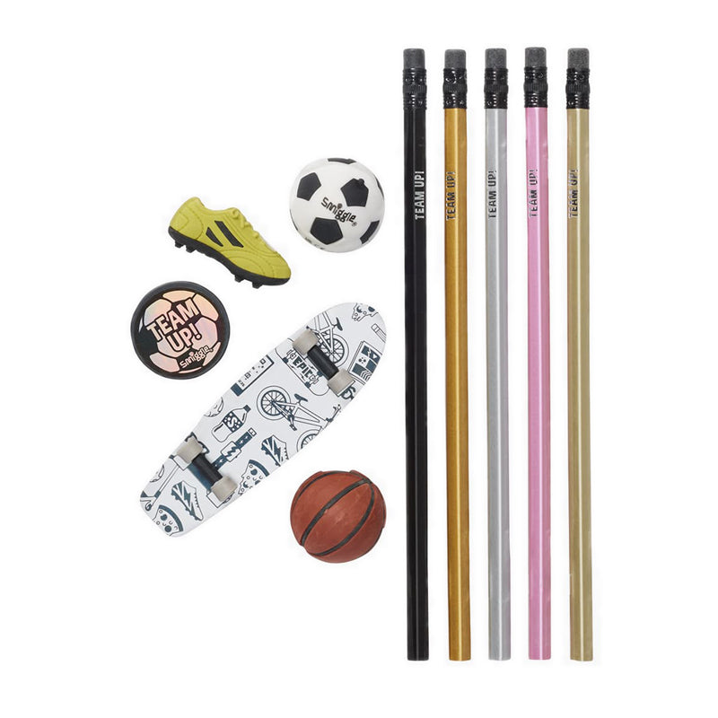Smiggle Team Up Pencil & Eraser Set - IGL479516BLK