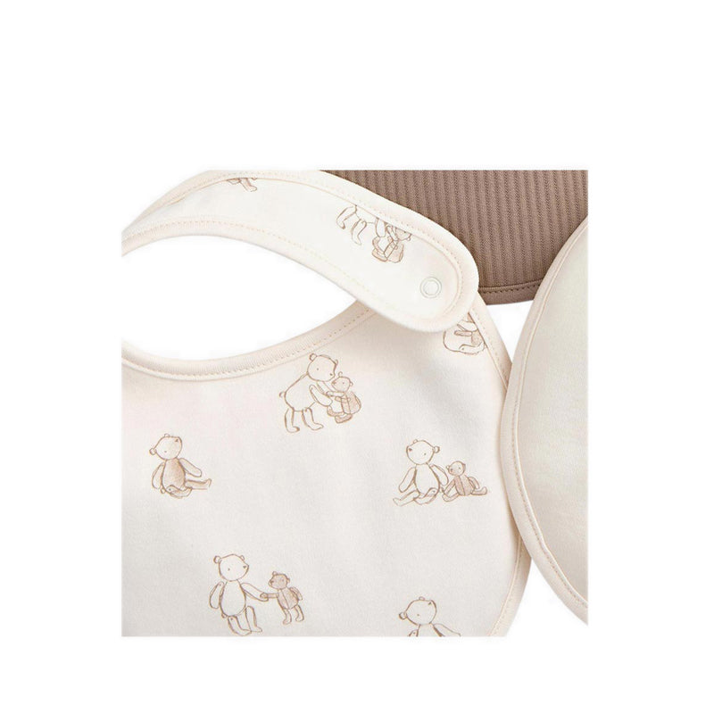 Mamas & Papas Bear Print & Embroidered Bibs (Pack of 3) - MPSS41GK4A