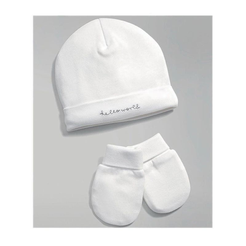 Mamas & Papas Hello World Hat & Mitts - MPSS432AF6