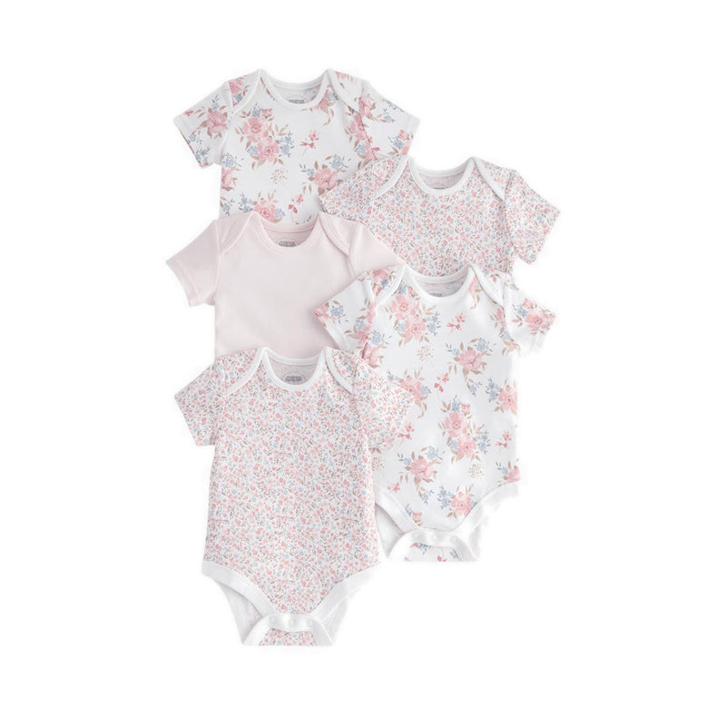 Mamas & Papas Short Sleeve Bodysuits (Pack of 5) - Floral - MPSS79GJ1F