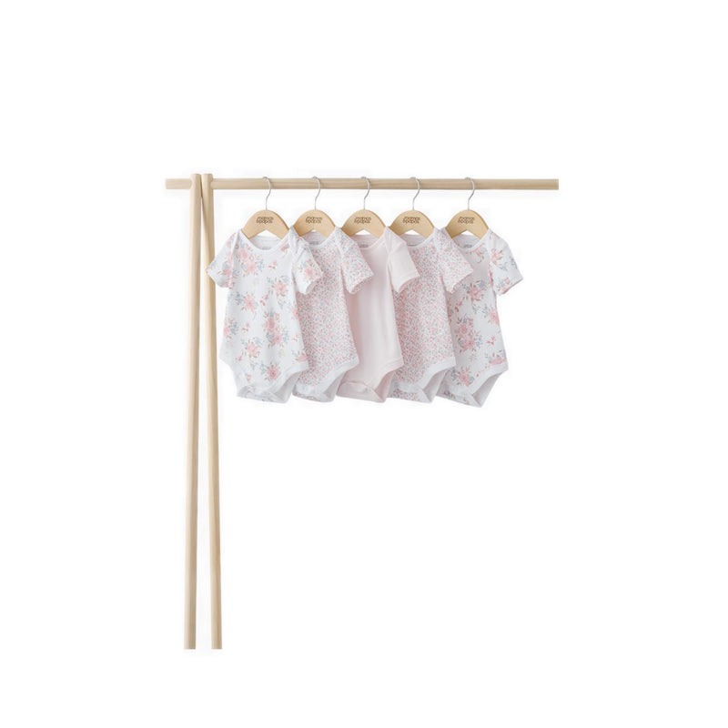 Mamas & Papas Short Sleeve Bodysuits (Pack of 5) - Floral - MPSS79GJ1F