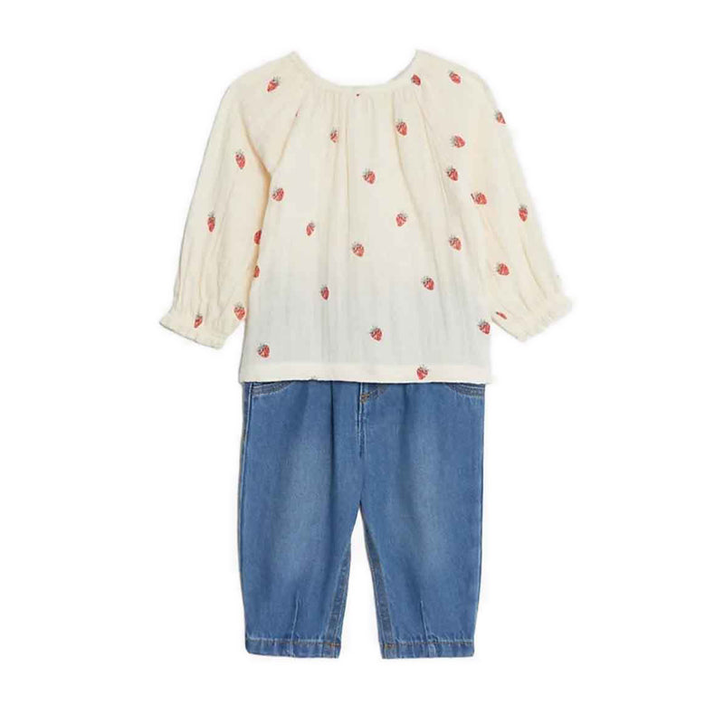Marks & Spencer 2pc Cotton Rich Strawberry Outfit - MSP2287A-T78