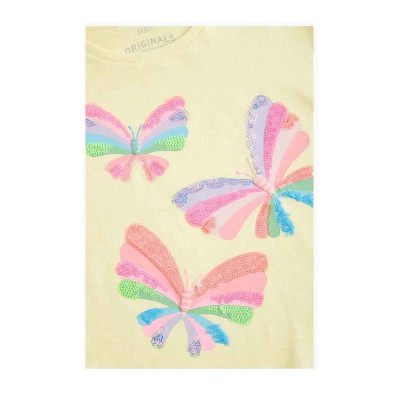 Marks & Spencer Pure Cotton Reversible Sequin T-Shirt - MSP2339ET77C