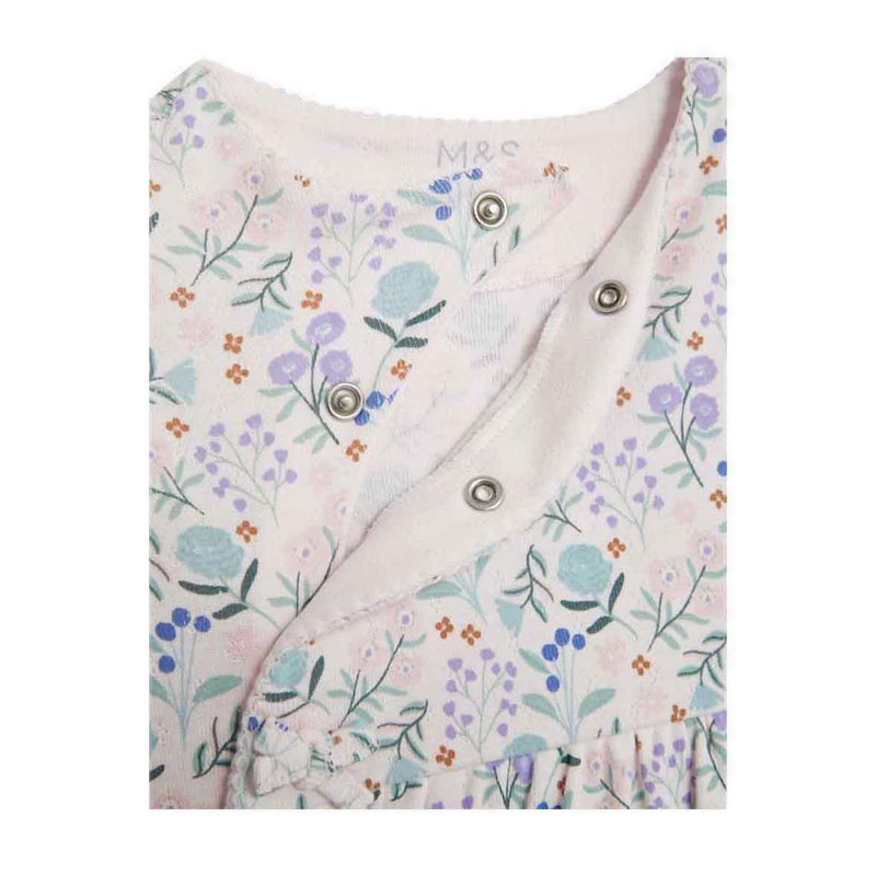 Marks & Spencer 2pk Pure Cotton Floral Sleepsuits - MSP2400S-T92
