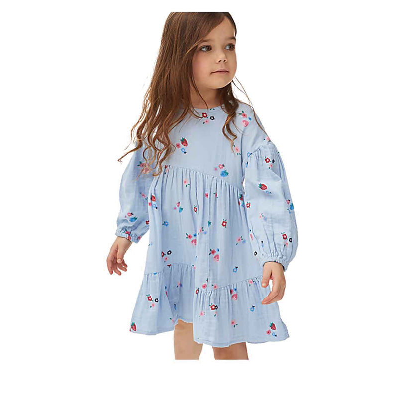 Marks & Spencer Pure Cotton Floral Tiered Dress - MSP3708T-T77
