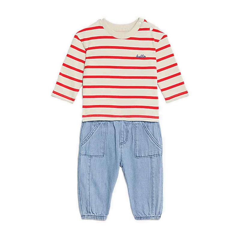 Marks & Spencer 2pc Cotton Rich Top & Bottom Outfit - MSP4166A-T78