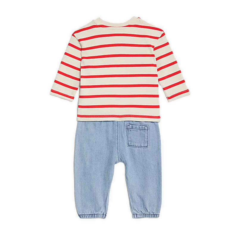Marks & Spencer 2pc Cotton Rich Top & Bottom Outfit - MSP4166A-T78