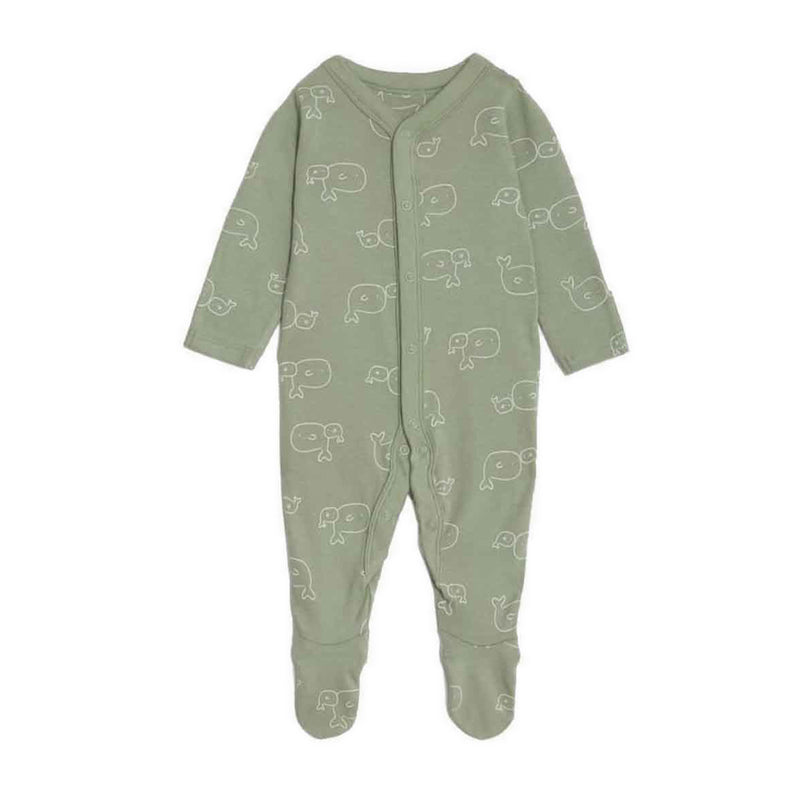 Marks & Spencer 3pk Pure Cotton Whale & Striped Sleepsuits - MSP4526S-T92