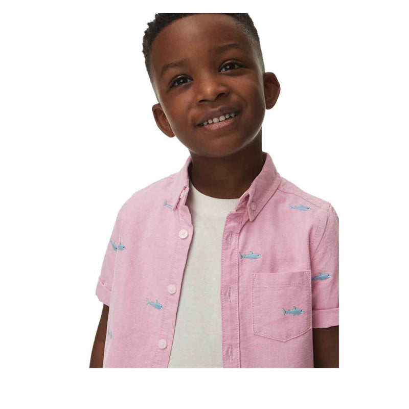 Marks & Spencer Pure Cotton Shark Embroidered Oxford Shirt - MSP4906S-T88