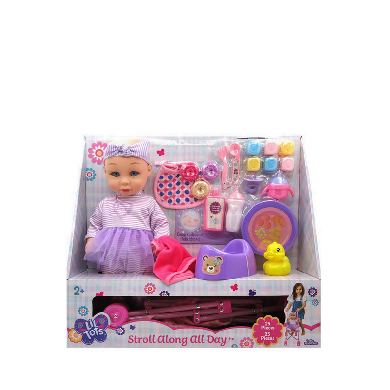 Baby Dolls Lil Tots Stroll Along 15 inch - BD16936