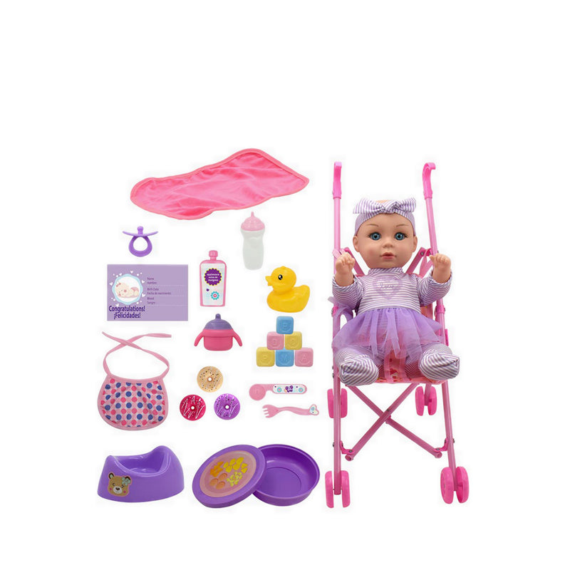Baby Dolls Lil Tots Stroll Along 15 inch - BD16936
