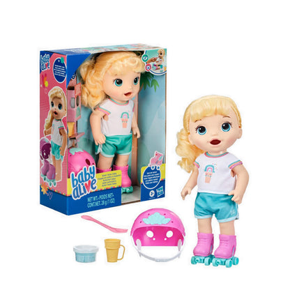 Baby Alive Roller Skate Baby Doll, Blonde Hair - BYAF5649