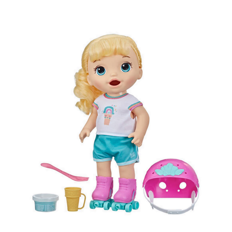 Baby Alive Roller Skate Baby Doll, Blonde Hair - BYAF5649