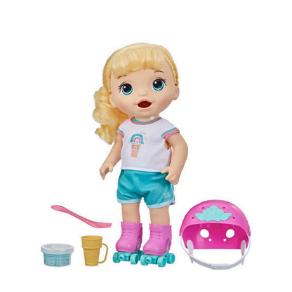 Baby Alive Roller Skate Baby Doll, Blonde Hair - BYAF5649