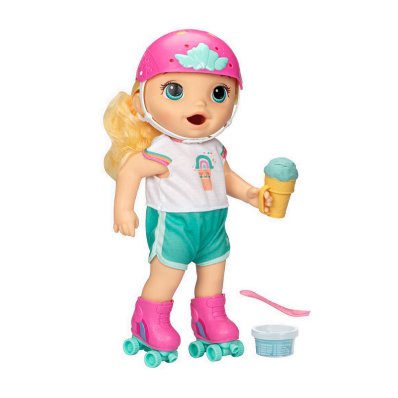 Baby Alive Roller Skate Baby Doll, Blonde Hair - BYAF5649