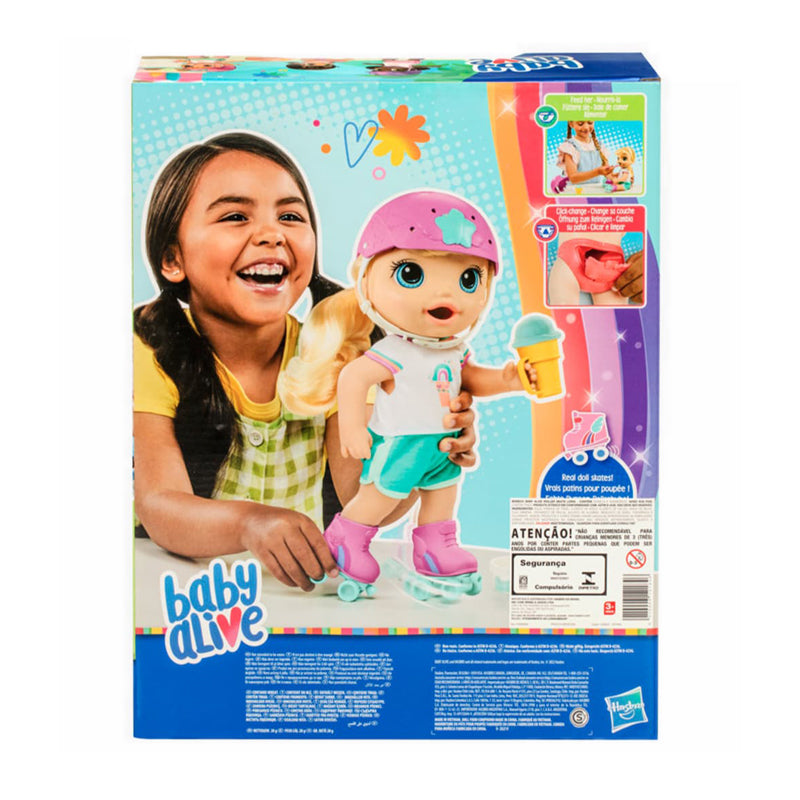 Baby Alive Roller Skate Baby Doll, Blonde Hair BYAF5649