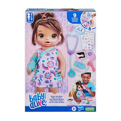 Baby Alive Better Now Bella Doll, Brown Hair - BYAF7536
