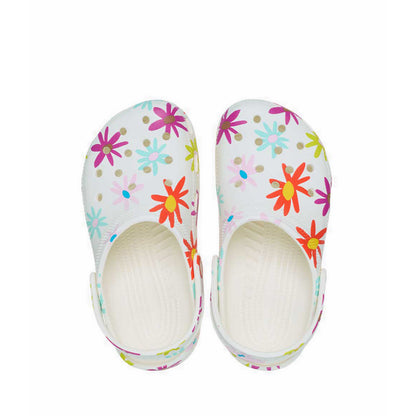 Crocs Classic Crafted Daisy Kids Clog - Chalk