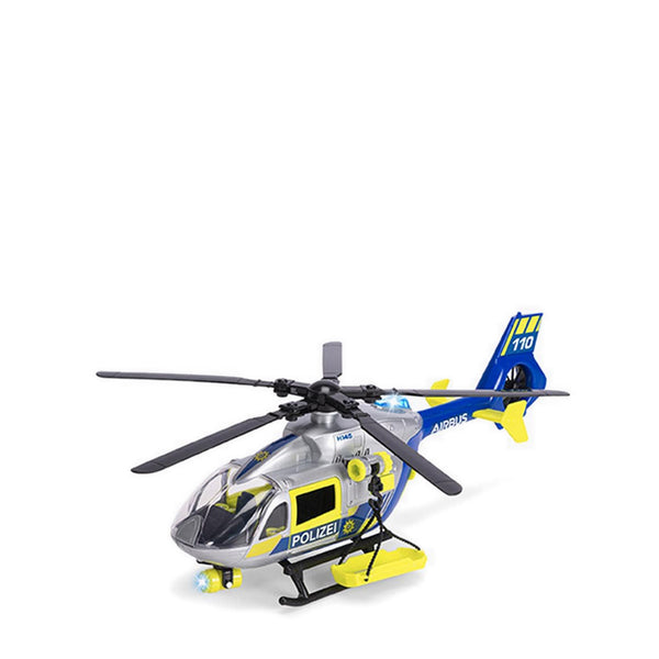 Dickie Hélicoptère Police 36 Cm – Lumières, Sons, Treuil Et Civière – Mission Sauvetage Dès 3 Ans