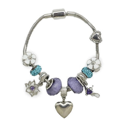 Glimmer Glam Bracelet Silver Heart N Flower - GLJHWB272449