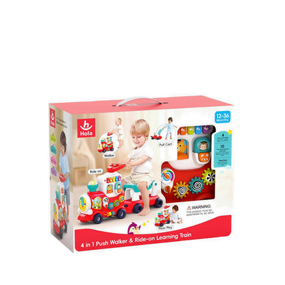 HOLA 4 IN 1 SMART LEARNING PUSH AND RIDE TRAIN - HOYHE8990