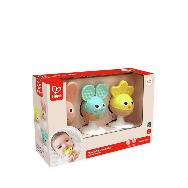 Hape Cheery Critter Rattle Trio - HPAE0123