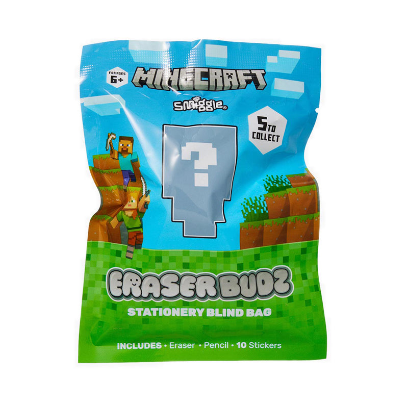 Smiggle Minecraft Eraser Budz Stationery Blind Bag - IGL401690MIX