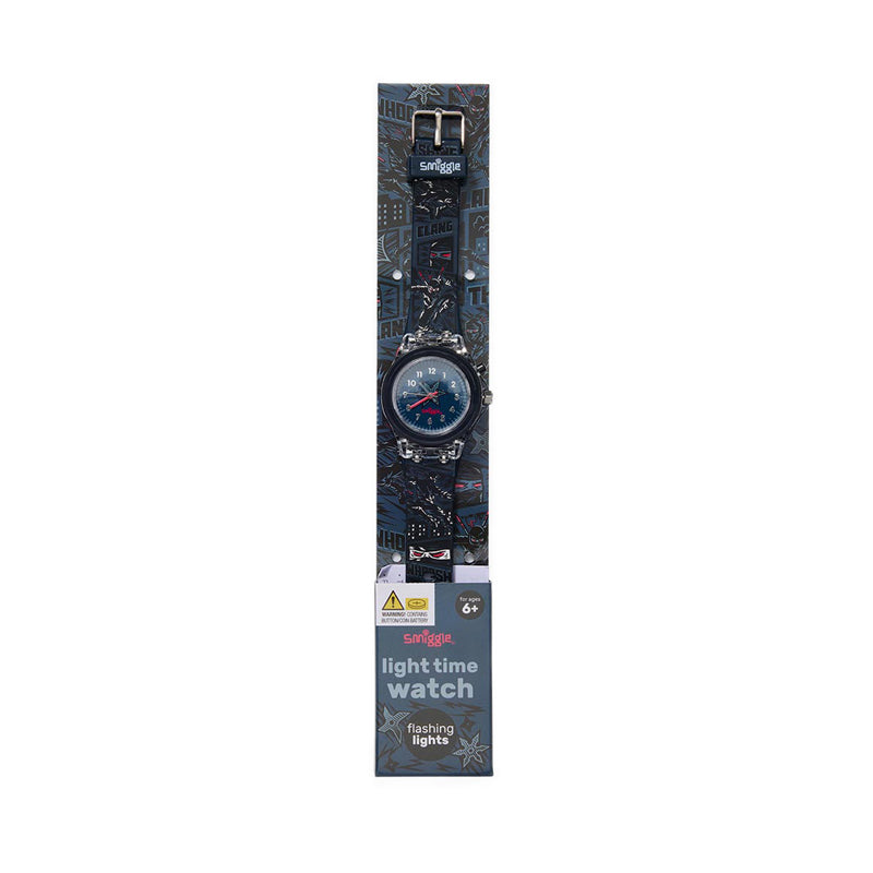 Smiggle  Watch Light Time Realm Black/Grey - IGL413307BLK