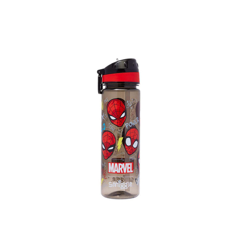 Smiggle Spider-Man Drink Up Plastic Drink Bottle 650ml - IGL445079BLK