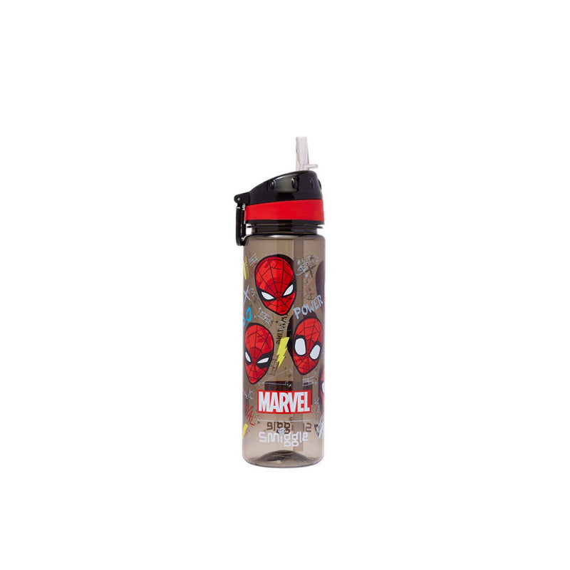 Smiggle Spider-Man Drink Up Plastic Drink Bottle 650ml - IGL445079BLK