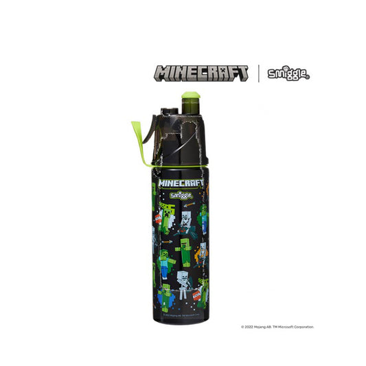 Smiggle Minecraft Spritz Insulated Stainless Steel Drink Bottle 500Ml - IGL449547BLK