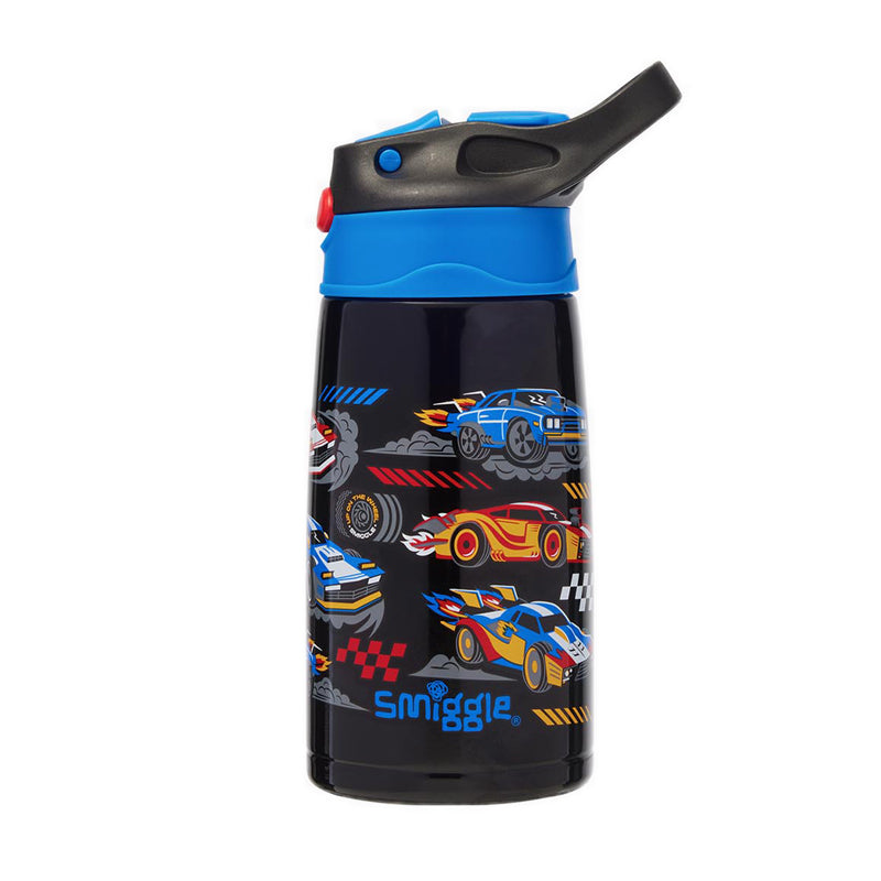 Smiggle Curious Junior Stainless Steel Flip Drink Bottle 400Ml - IGL456720BLK