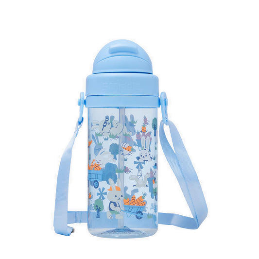 Smiggle Out & About Teeny Tiny Plastic Drink Bottle With Strap 400Ml - IGL456806BLU