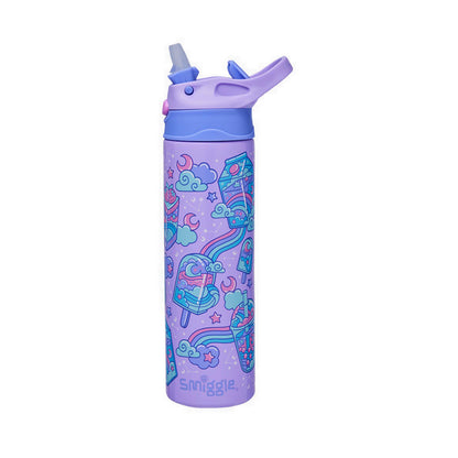 Smiggle Trailblazer Stainless Steel Flip Drink Bottle 520Ml - IGL457117LIL
