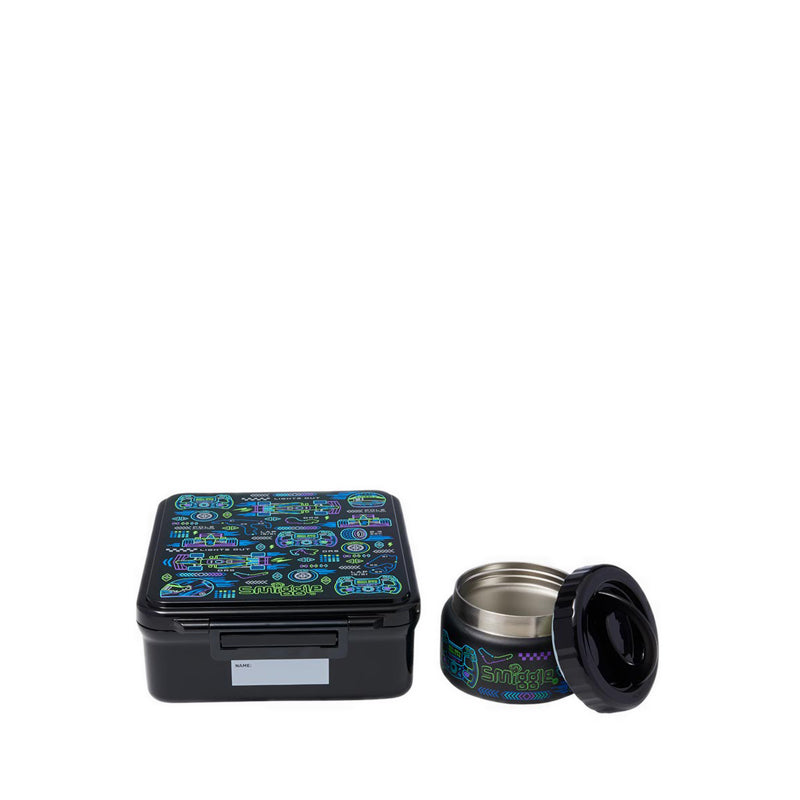 Smiggle Lunch Box Bento Combo Flask Accel - IGL457140BLK
