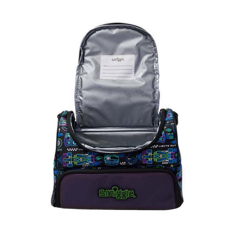 Smiggle Lunch Box Dbl Strap Lge Accel - IGL457154BLK