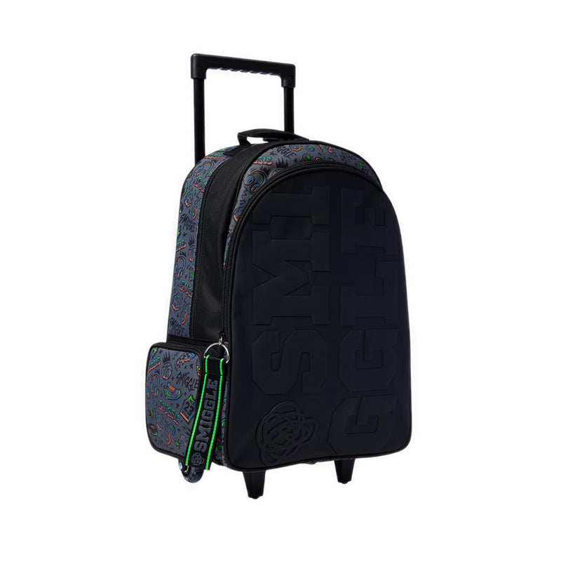 Smiggle Smiggler 4 Trolley Backpack with Light up Wheels - IGL457437BLK